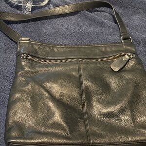 Margot Dark Gray Leather Shoulder Bag